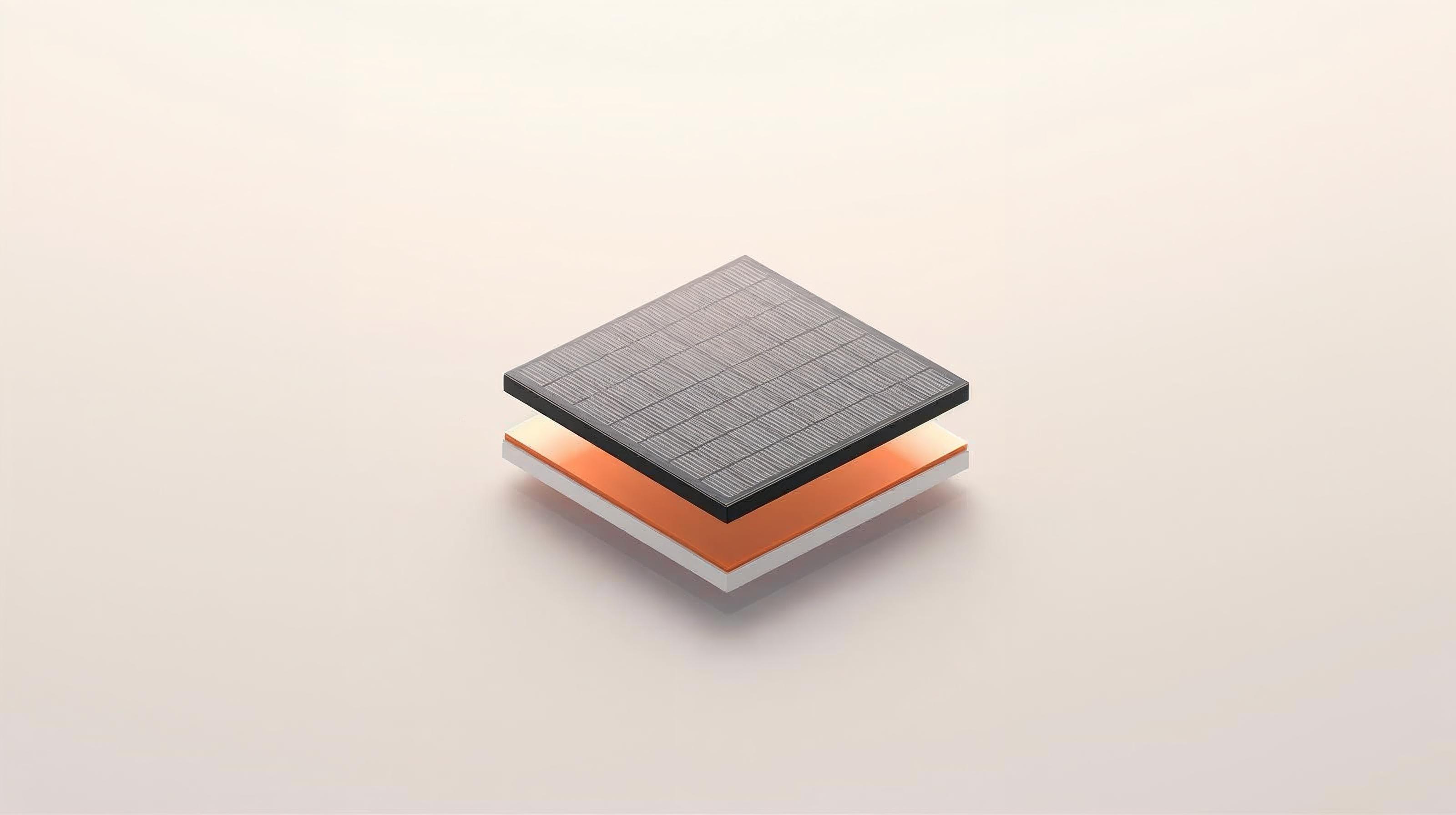 Zukunft der Solarzelle: Schematischer Aufbau einer modernen Solarzelle mit mehreren Materialschichten für höhere Effizienz und Langlebigkeit.